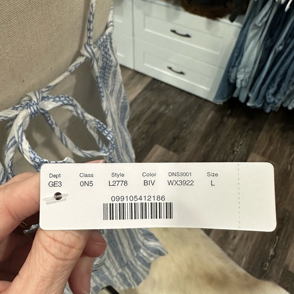 J. Crew Tie-Back Midi Dress Women’s Size Large Flounce Hem Boho Beach NWT - Picture 6 of 7